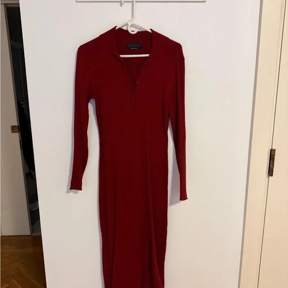 Hatch The Averie Polo Rib Sweater Dress - Picture 4 of 6